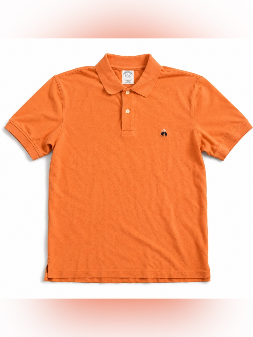 Brooks Brothers 1818 orange slim fit polo shirt size L classic preppy golf shirt